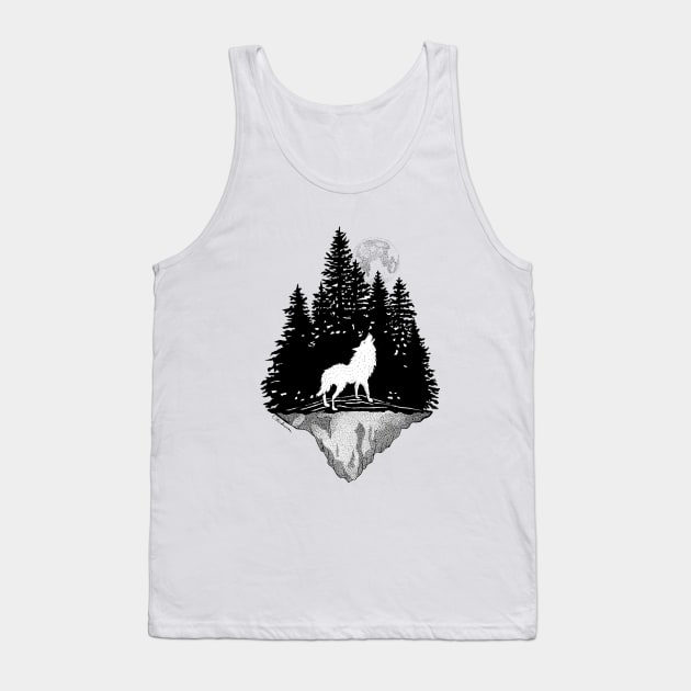 Howling Wolf Tank Top by Broken Line Design